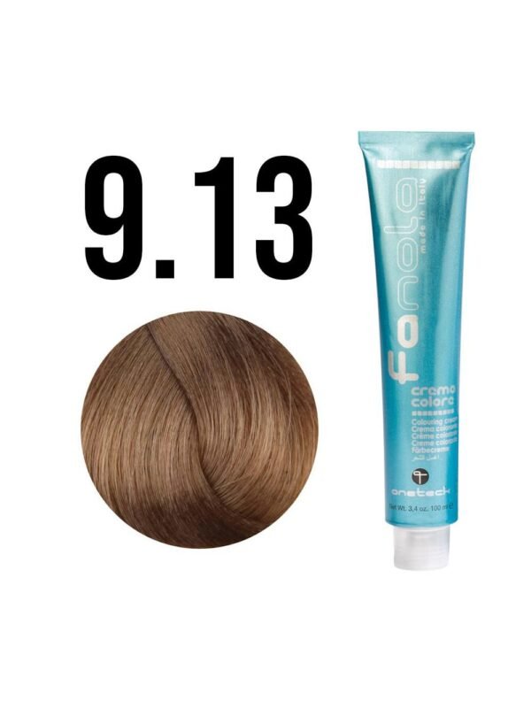 Fanola, Crema Colore, Permanent Hair Dye, 9.13 Very Light Blonde Beige, 100 ml
