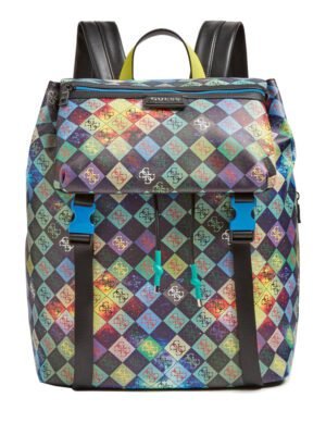 Guess, Salameda, Polyester, Textile Backpack, Black, Laptop Compartiment, HMSLSPP0305, Unisex