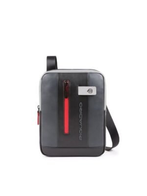 Piquadro, Urban, iPad Sleeve, Leather Crossbody Bag, Black/Grey, CA1816UB00, 21 x 27 x 6 cm, For Men