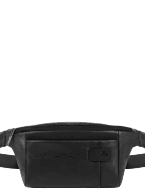 Piquadro, Bum, Leather Fanny Pack, Anti-Fraud Protection, 42021190, Black, 32 x 15 x 7 cm, For Men