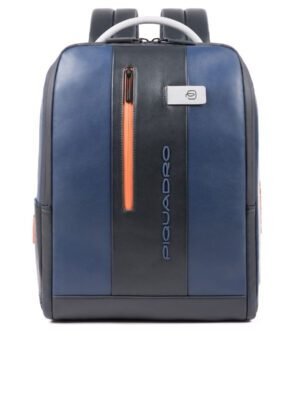 Piquadro, Urban, Leather, Leather Backpack, Blue/Grey, Laptop Compartiment, For Men, 31 x 41.5 x 12 cm