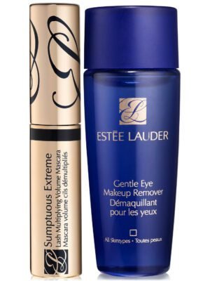 Extreme Lashes Set Estee Lauder: Gentle Eye, Makeup Remover Lotion, 30 ml + Sumptuous Extreme, Waterproof, Volumizing, Mascara, Black, 8 ml