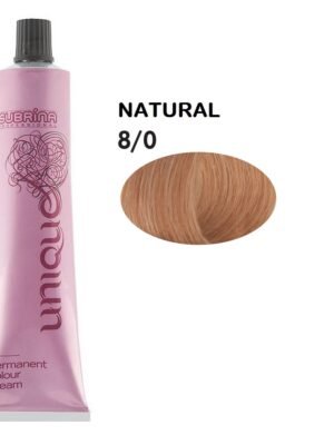 Subrina Professional, Unique, Permanent Hair Dye, 8/0 Light Blonde, 100 ml